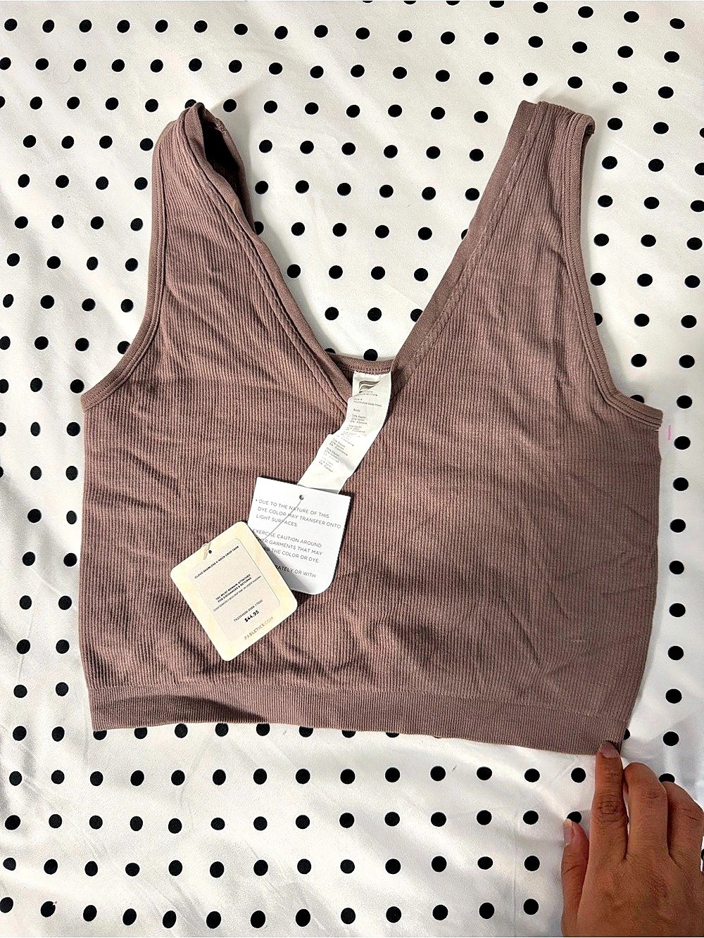 Fabletics Modal Rib V-Neck Tank Top in Brown